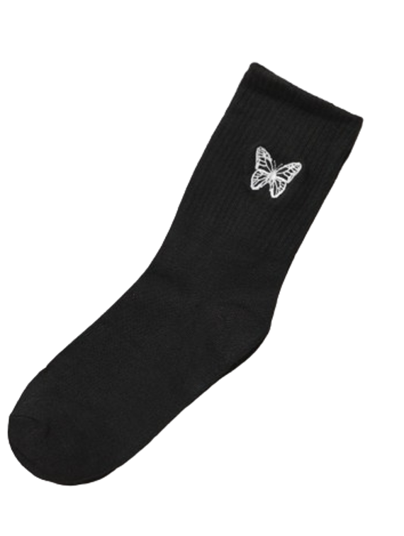 Medias Bordado De Mariposa